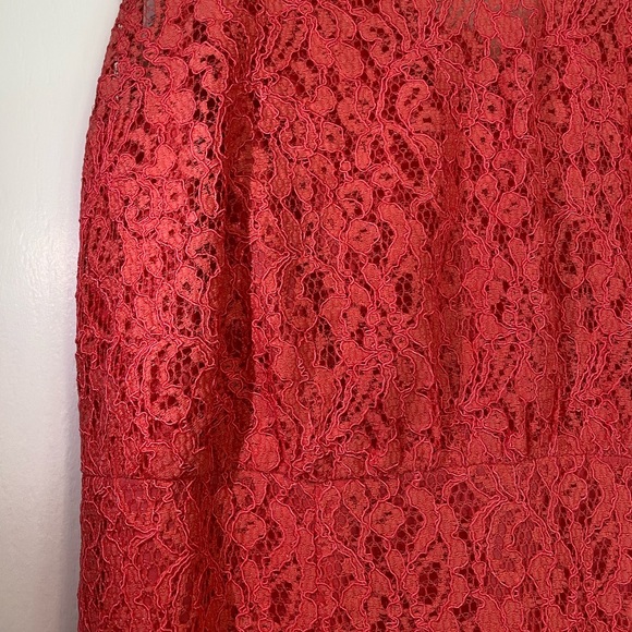 Adrianna Papell Maxi Lace Dress in Coral - Picture 9 of 12